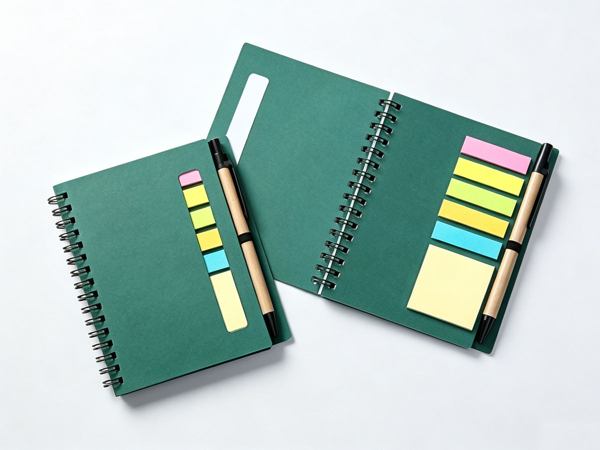 Custom Wire‑O Notebook With Sticky Notes