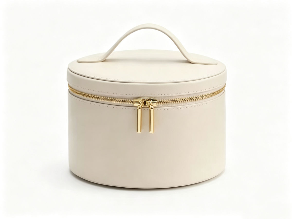 Custom Round Leather Jewelry Storage Case