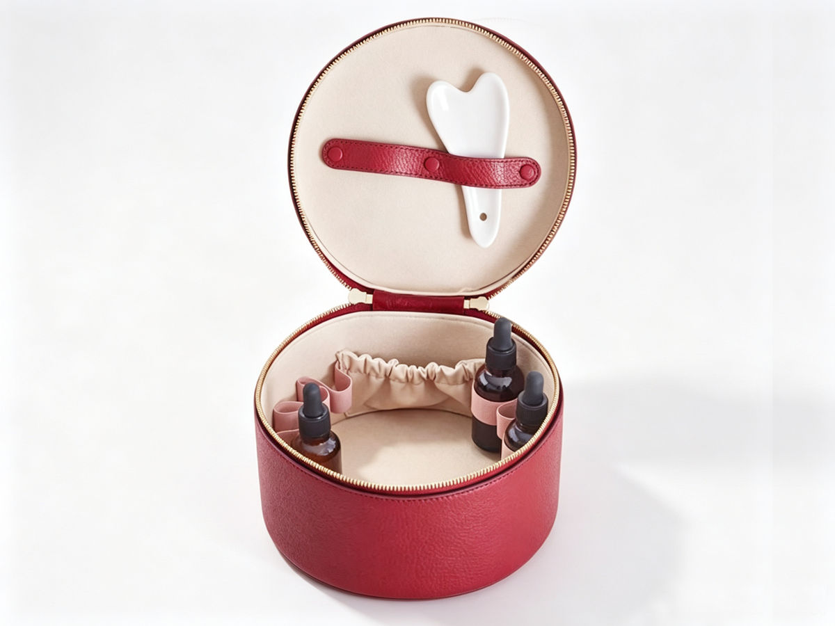 Custom Round Leather Jewelry Storage Case