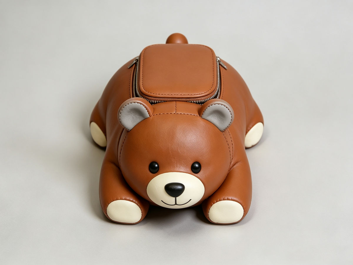 Custom Bear‑Shaped PU Leather Storage Pouch