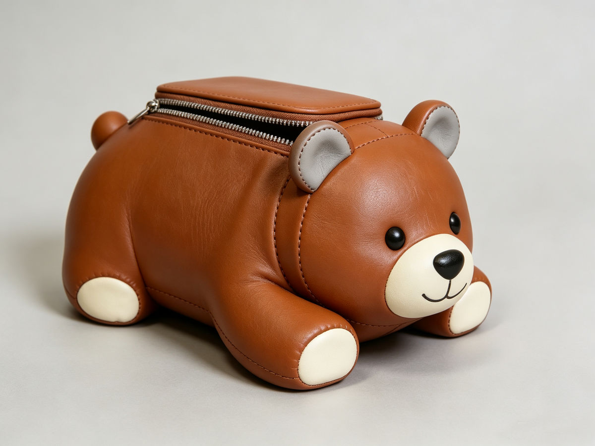 Custom Bear‑Shaped PU Leather Storage Pouch