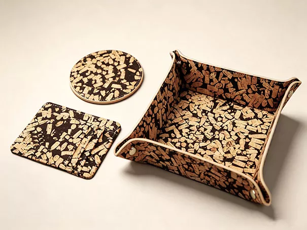 Eco‑friendly cork desk tray and coaster set, sustainable custom branded office home gift MEBENNA