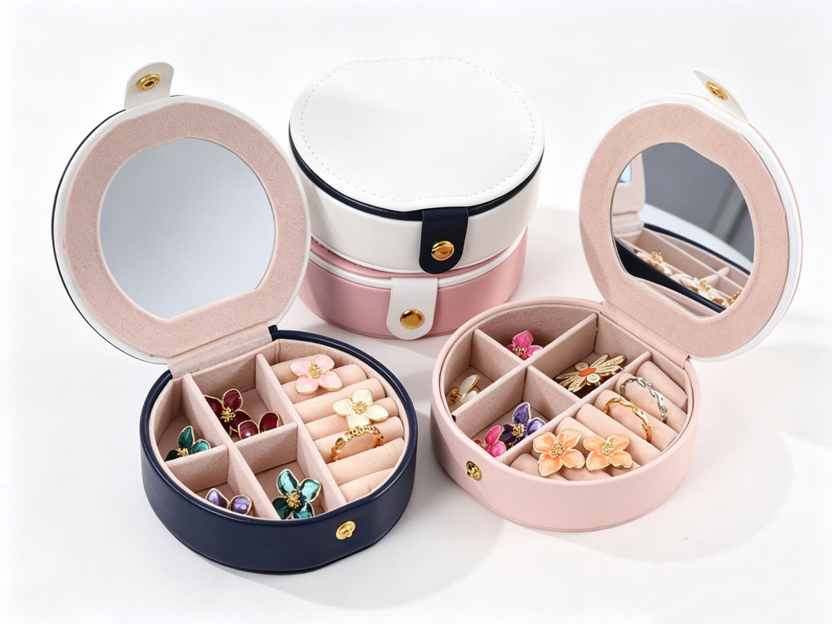 Custom Macaron‑Shape Leather Jewelry Box