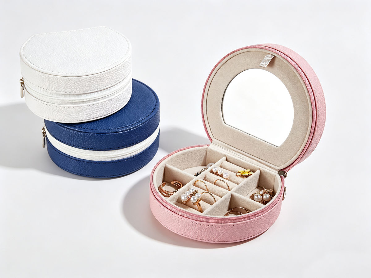 Custom Macaron‑Shape Leather Jewelry Box