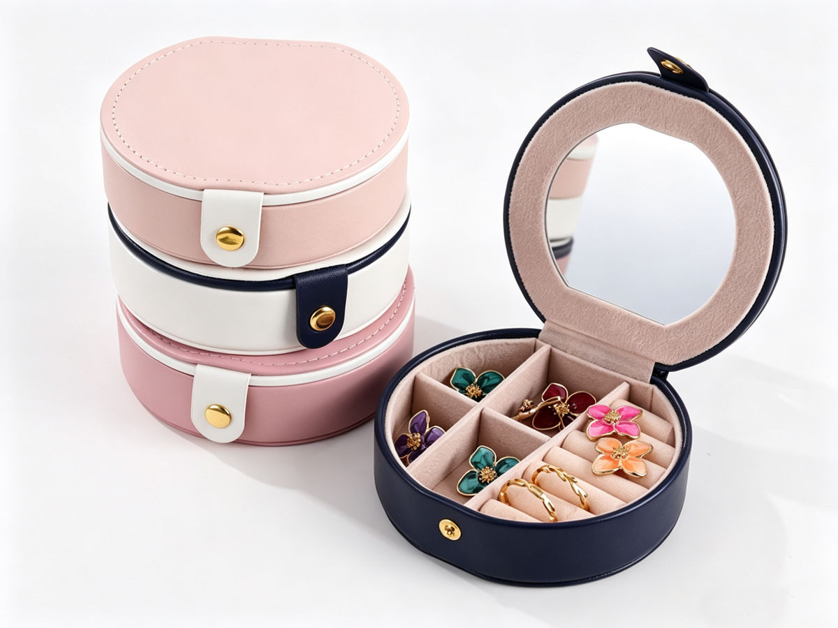 Custom Macaron‑Shape Leather Jewelry Box